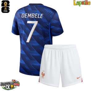 Ranska Ousmane Dembele #7 Kotipaita Lapsille MM-kisat 2026 Lyhythihainen (+ shortsit)